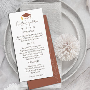 Modern Terracotta  Background Graduation Menu
