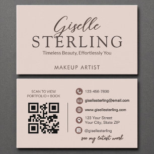 Modern Terracotta Boho Script Elegant QR Code Business Card