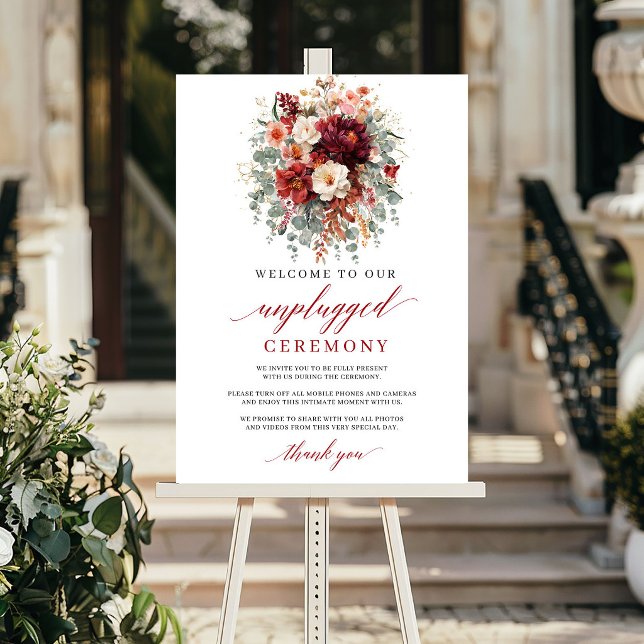 Modern Terracotta Boho Unplugged Ceremony Sign  (Modern Terracotta Boho Unplugged Ceremony Sign Design

)