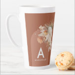 Modern terracotta botanical palm pampas grass  cof latte mug<br><div class="desc">Modern rustic terracotta botanical palm pampas grass personalised</div>
