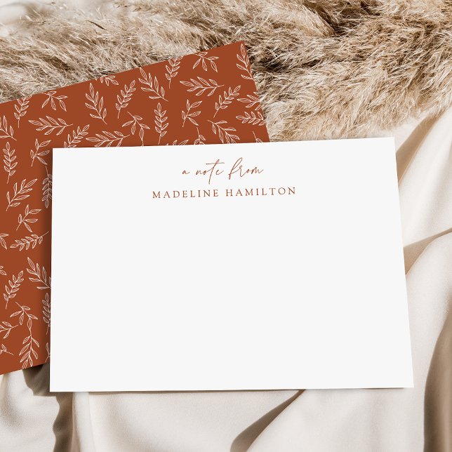 Modern Terracotta Botanical Personalised Card (Creator Uploaded)