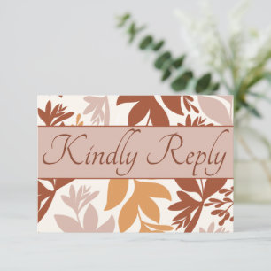 Modern Terracotta Botanical RSVP Wedding Card