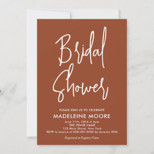 Modern Terracotta Bridal Shower Invitation