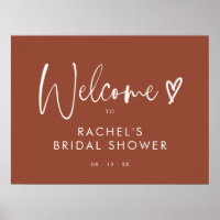 Modern Terracotta Bridal Shower Welcome Sign