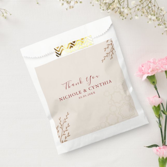 Modern Terracotta Burnt Orange Boho Wedding Favour Bags (Sealed)