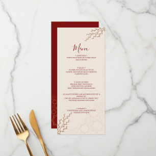 Modern Terracotta Burnt Orange Boho Wedding Menu