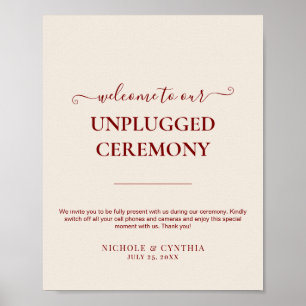 Modern Terracotta Burnt Orange Boho Wedding Poster