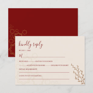 Modern Terracotta Burnt Orange Boho Wedding RSVP Card
