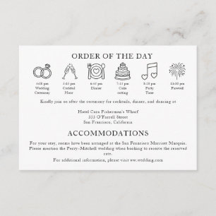 Modern Terracotta Burnt Orange Wedding Timeline Enclosure Card