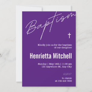  Modern Terracotta Calligraphy Baptism  Invitation