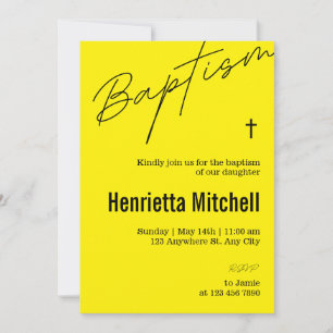 Modern Terracotta Calligraphy Baptism Invitation