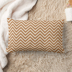 Modern Terracotta Chevron Herringbone Pattern Lumbar Cushion