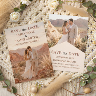 Modern Terracotta Desert Boho Save the Date