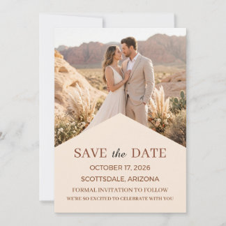 Modern Terracotta Desert Boho Save the Date