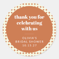 Modern Terracotta Dots Bridal Shower Custom Thanks