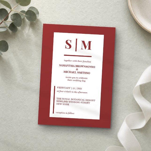 Modern Terracotta Earth Tone Wedding Invitation (Creator Uploaded)