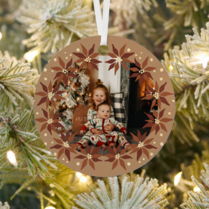 Modern terracotta family photo frame  metal tree decoration