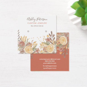 Modern terracotta floral stud earring display