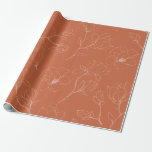 Modern Terracotta Flower Wrapping Paper<br><div class="desc">Bright Terracotta Floral Wrapping Paper roll is great for wedding gifts and favours and for holiday gifts. Matching items including Wedding Invitation suite and day-off stationery also available.</div>