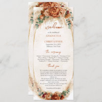 Modern Terracotta flowers burgundy pampas program