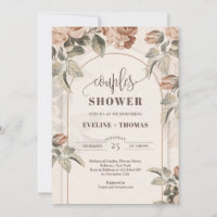 Modern Terracotta flowers sage arch couples shower