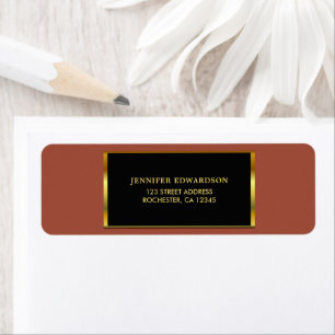 Modern terracotta gold black return address