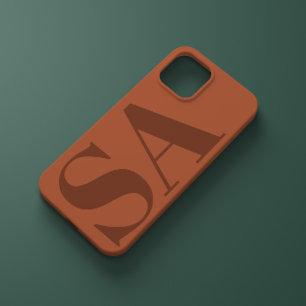 Modern terracotta initial minimal contemporary Cas iPhone 14 Case