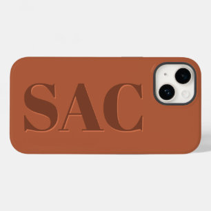 Modern terracotta initial minimal contemporary Case-Mate iPhone 14 case