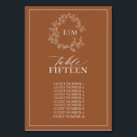 Modern Terracotta Leafy Crest Monogram Wedding Table Number<br><div class="desc">Create the perfect reception setting! We're loving this Modern Terracotta Leafy Crest Monogram Wedding Table Number! Simple, elegant, and oh-so-pretty, it features a hand drawn leafy wreath encircling a modern wedding monogram. It is personalised in elegant typography, and accented with hand-lettered calligraphy. Finally, it is trimmed in a delicate frame....</div>