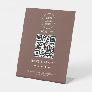 Modern Terracotta Leave a Review Sign Airbnb