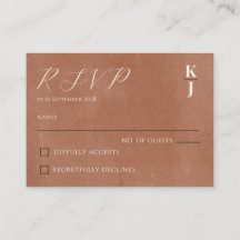 Modern Terracotta Minimalist Wedding RSVP Response
