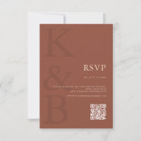 Modern Terracotta Monogram Minimalist Wedding