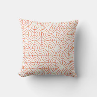 Modern Terracotta Orange Abstract Arch Geometric T Cushion