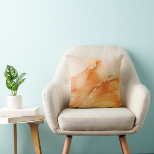 Modern Terracotta Orange Abstract  Cushion