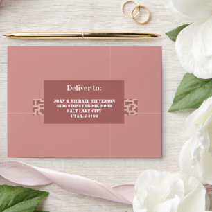 Modern Terracotta Pattern Wedding Pre-addressed Envelope