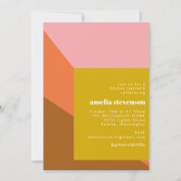Modern Terracotta Pink Shapes Bridal Shower