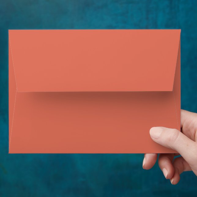 Modern Terracotta Plain Solid Colour Envelope (Hand)