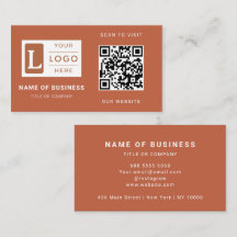 Modern Terracotta QR Code Minimalist Custom Logo