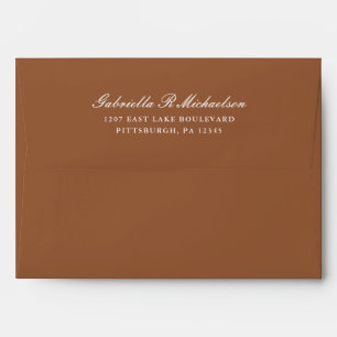 Modern Terracotta Return Address Wedding Envelope
