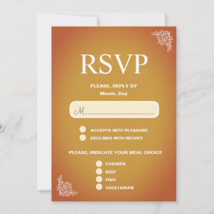 Modern Terracotta Romantic Wedding RSVP Card