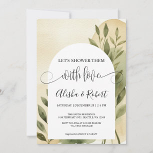 Modern Terracotta & Sage Couples Shower Invitation