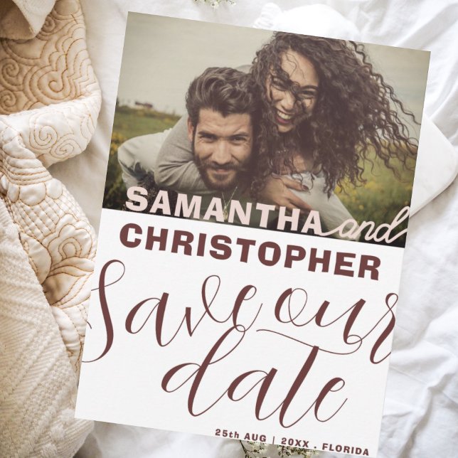 Modern Terracotta Save Our Date Wedding Save The Date (Creator Uploaded)
