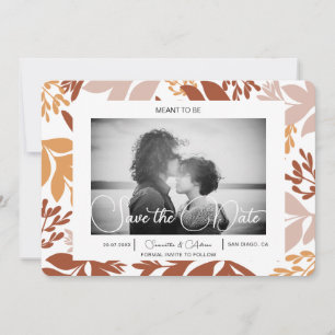 Modern Terracotta Save the Date Botanical Invitation