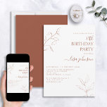 Modern Terracotta Script Botanical 50th Birthday Invitation<br><div class="desc">Not your typical 50th birthday celebration! Make an impression on your guests with this modern Terracotta Burnt Orange script botanical 50th birthday invitation. The stunning line art is both delicate and intricate, the perfect combination of stylish yet elegant that will make sure your special day stands out from the rest....</div>