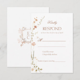 Modern Terracotta Script Wedding RSVP Card
