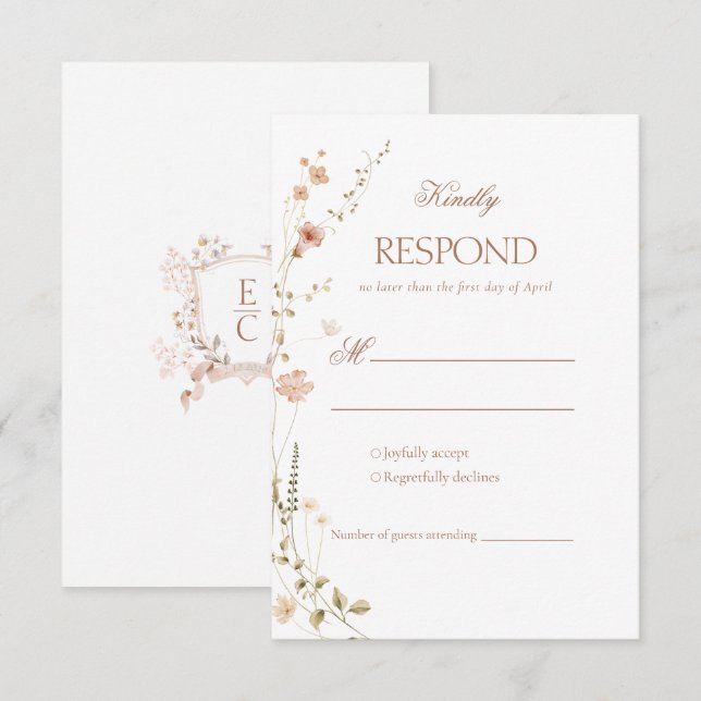 Modern Terracotta Script Wedding RSVP Card (Front/Back)