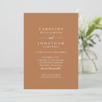 Modern Terracotta Serif Minimalist Wedding RSVP