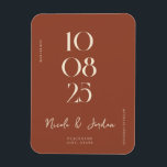 Modern Terracotta Simple Chic Save the Date Magnet<br><div class="desc">Modern wedding save the date magnet featuring elegant chic design and minimalist style.</div>