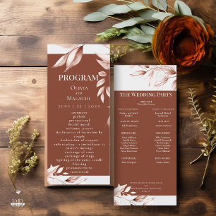 Modern Terracotta Sketched Foliage