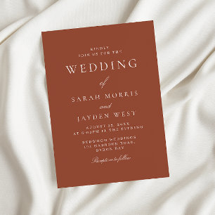 Modern Terracotta Summer Boho Wedding Invitation